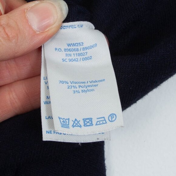 Boden Womens Harriet A-Line Striped Cap Sleeve Knit Midi Dress Size 8 Navy White - Picture 10 of 11